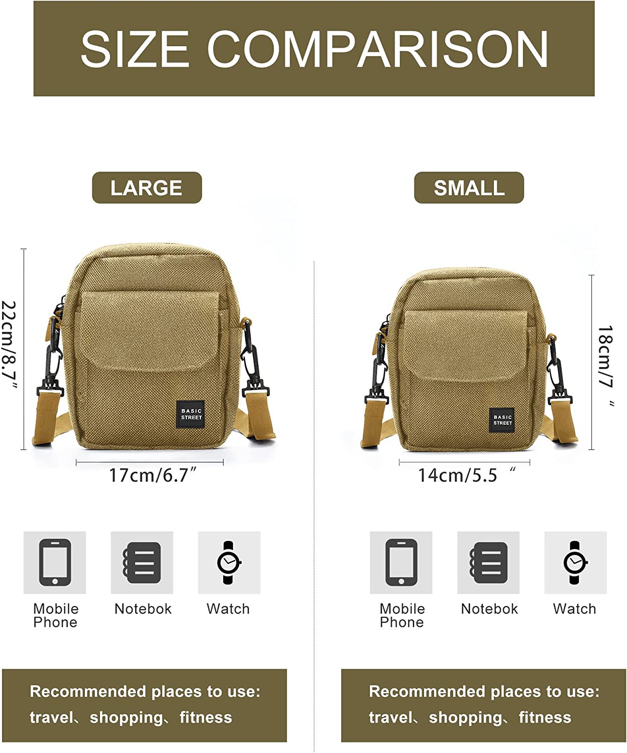 Small Crossbody Bag Side Shoulder Bag For Men， Women Mini Messenger Bag - Image 5